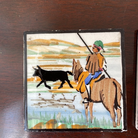 3 Vintage tiles. 3 Aleluia Aveiro hand painted. Portugal. - Picture 9 of 9